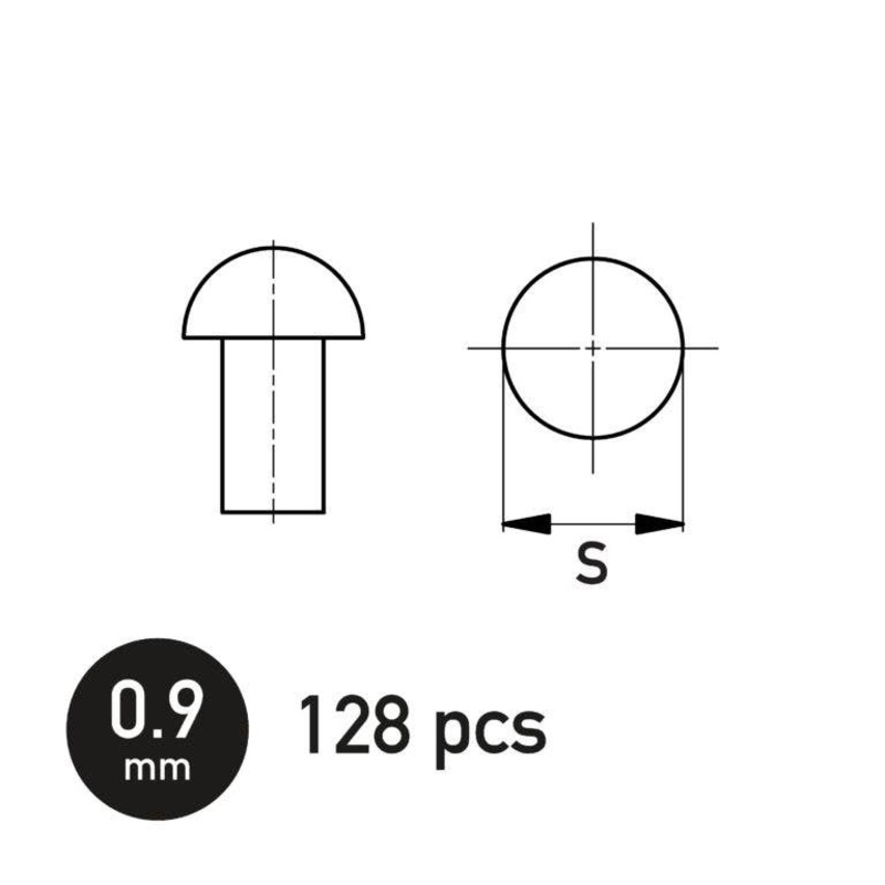 Spherical Rivet 0.9 mm 128pcs
