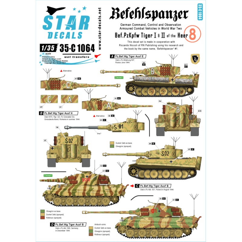 1/35 Befehlspanzer # 8 Befehls Tiger I and Tiger II of the Heer