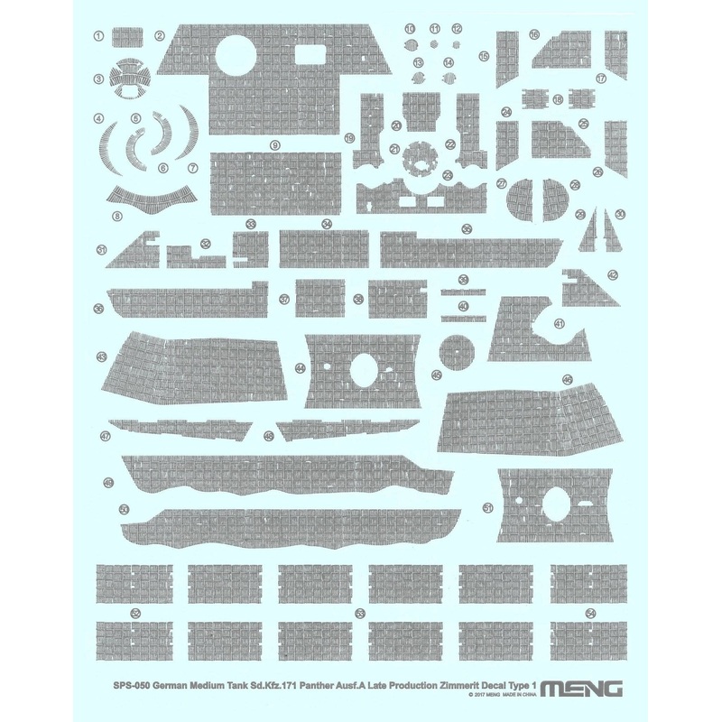1/35 German Medium Tank Sd.Kfz.171 Panther Ausf.A Late Production Zimmerit Decal Type 1