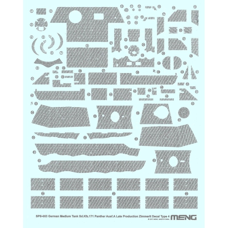 1/35 German Medium Tank Sd.Kfz.171 Panther Ausf.A Late Production Zimmerit Decal Type 4