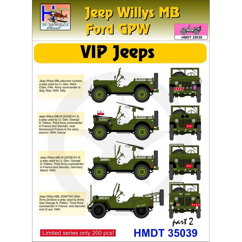 1/35 Jeep Willys MB/Ford GPW: VIP Jeeps, Pt.2