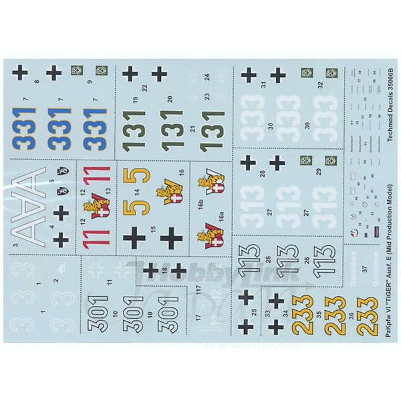1/35 Pz.Kpfw. VI Tiger Ausf.E (Mid-Production) Decals