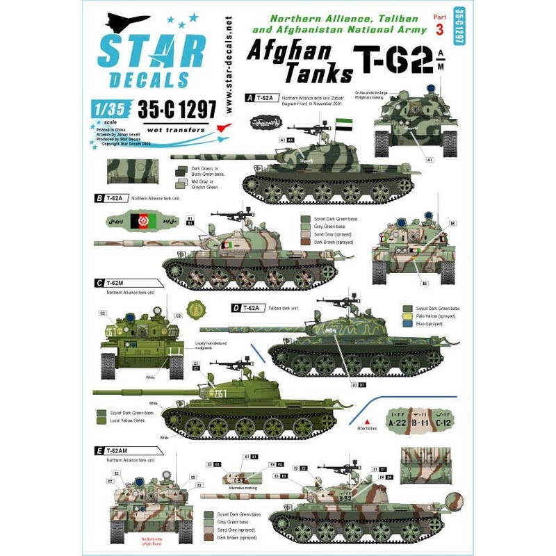 1/35 Working Central Asia Afghanistan T-62 Northern Alliance / Taliban & Afghanistan Armed Forces T-62A / T-62AM