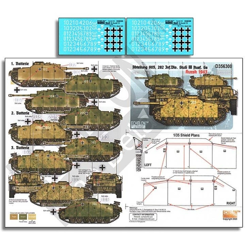 1/35 WWII German 905th Battalion, 282nd Infantry Division III StuG G