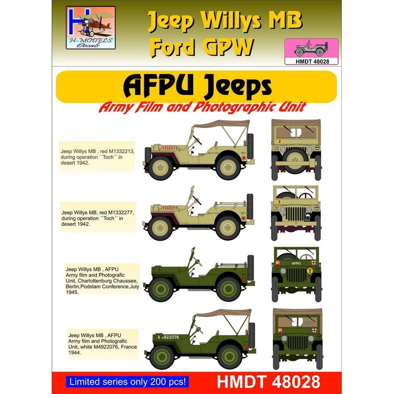 1/48 Jeep Willys MB/Ford GPW: AFPU Jeeps