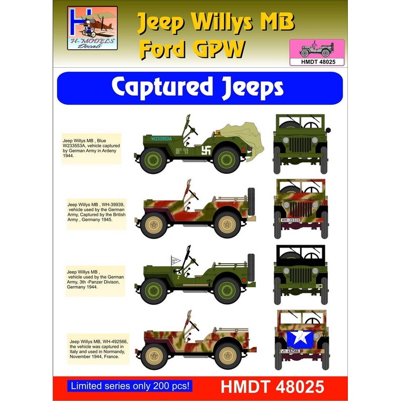 1/48 Jeep Willys MB/Ford GPW: Captured Jeeps
