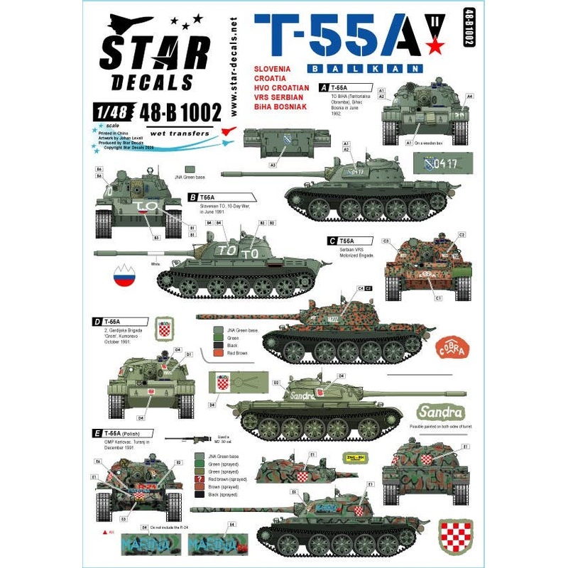 1/48 T-55A Balkan War. 1990s wars in the Balkans/Ex Yugoslavia.