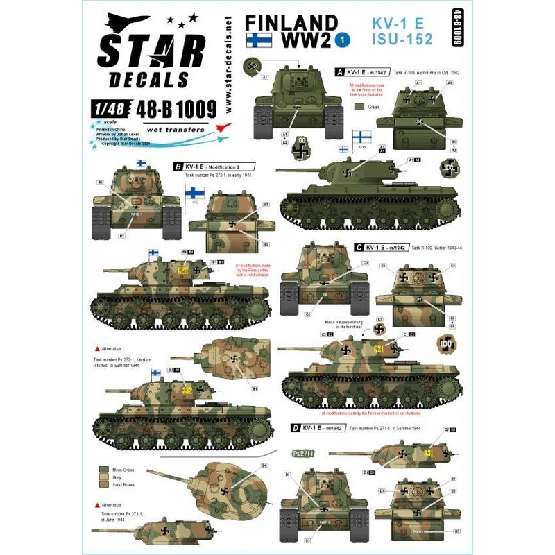1/48 WW.II World War II Finland # 1 KV-1E / ISU-152 Heavy Tank