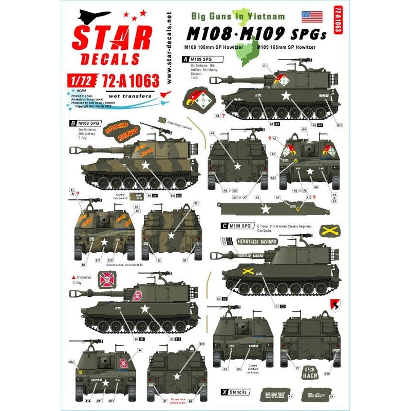 1/72 Vietnam War Us Big Guns In Vietnam M109 / M108 Howitzer Belonging To The Us Army Operated In Vietnam
