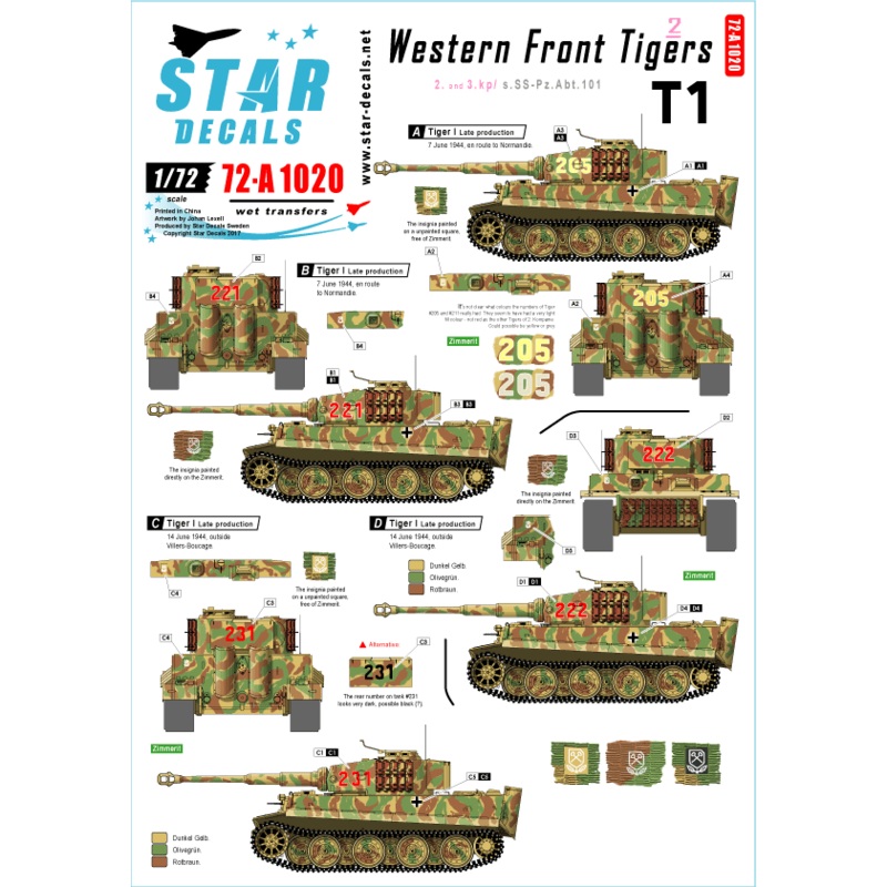 1/72 Western Front Tigers #2. 2. and 3. Kompanie s.SS.Pz.Abt.101.