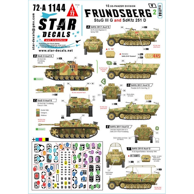 1/72 WWII German 10th SS Panzer Division Frunzberg vehicle #2 Sturmgeuge III G type/Sd.Kfz.251 D type