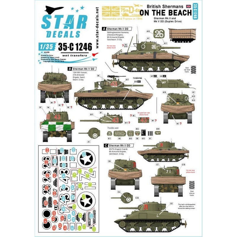 1/35 British Shermans on the Beach 75th D-Day Special Swimming Sherman Mk II and Mk V DD