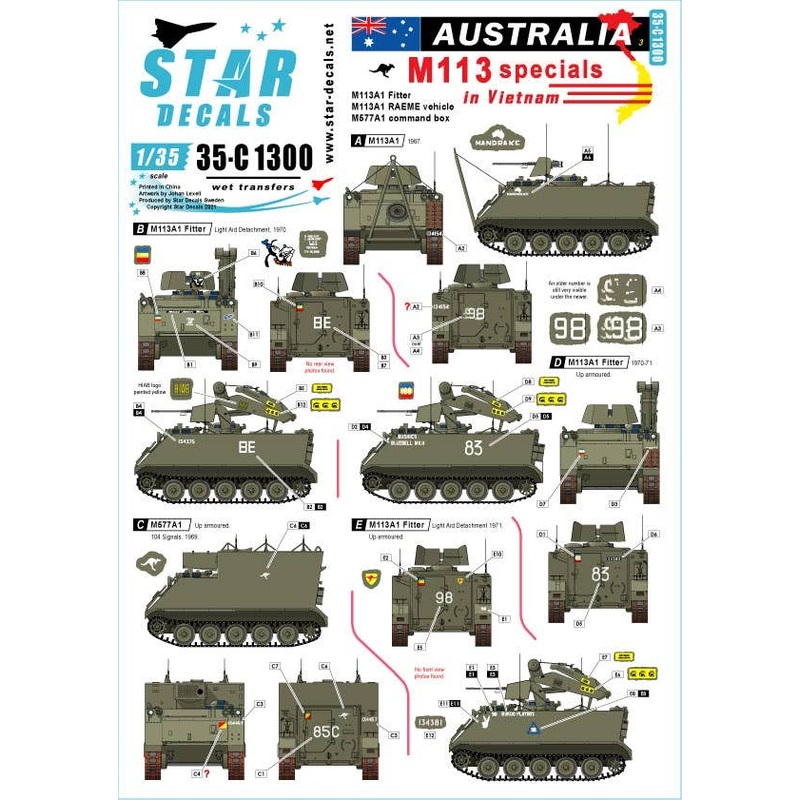 1/35 Current Aussie Special M113 Australian Army M113A1 Fitter / M113A1RAEME / M577 Command Post