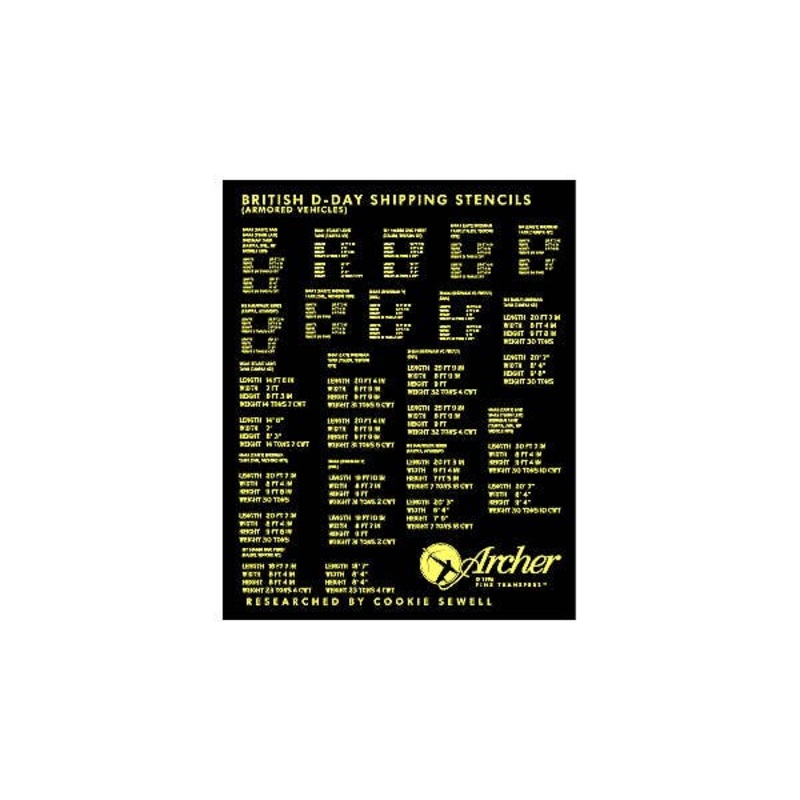1/35 D-Day Shipping Stencils for British Armored Vehicles (Yellow)