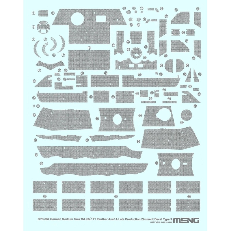 1/35 German Medium Tank Sd.Kfz.171 Panther Ausf.A Late Production Zimmerit Decal Type 3