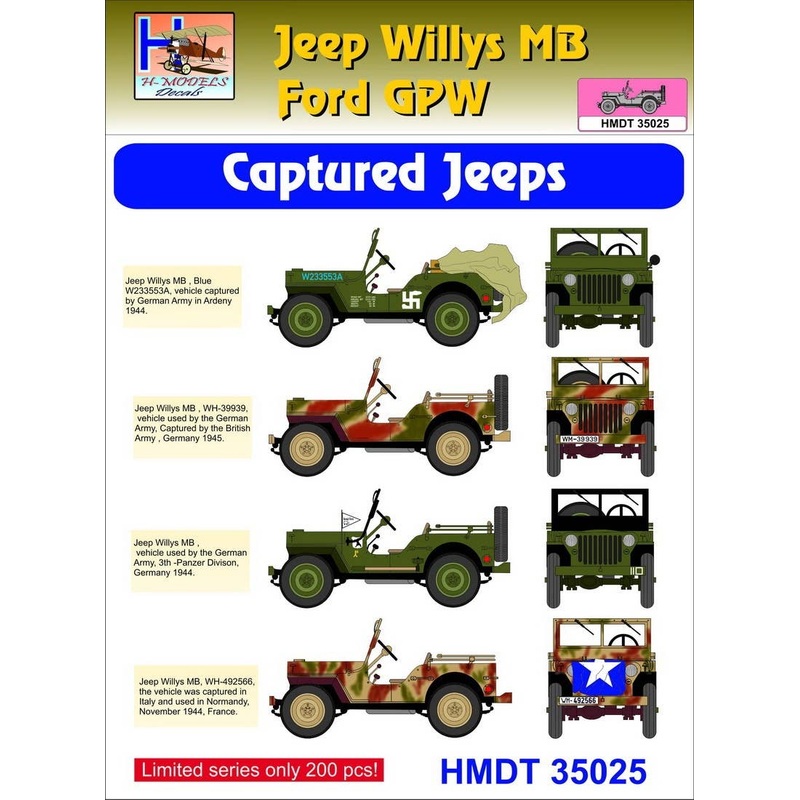 1/35 Jeep Willys MB/Ford GPW: Captured Jeeps