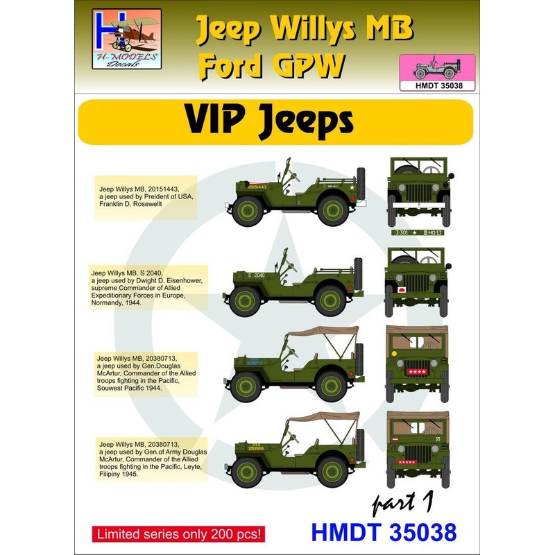 1/35 Jeep Willys MB/Ford GPW: VIP Jeeps, Pt.1