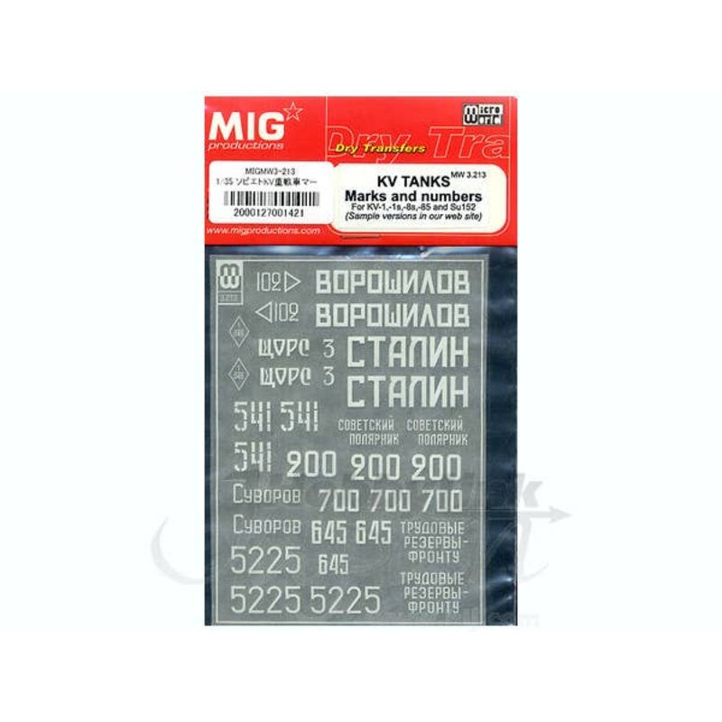 1/35 KV Tanks Marks and Numbers for KV-1, -1s, -8s, -85 and Su152