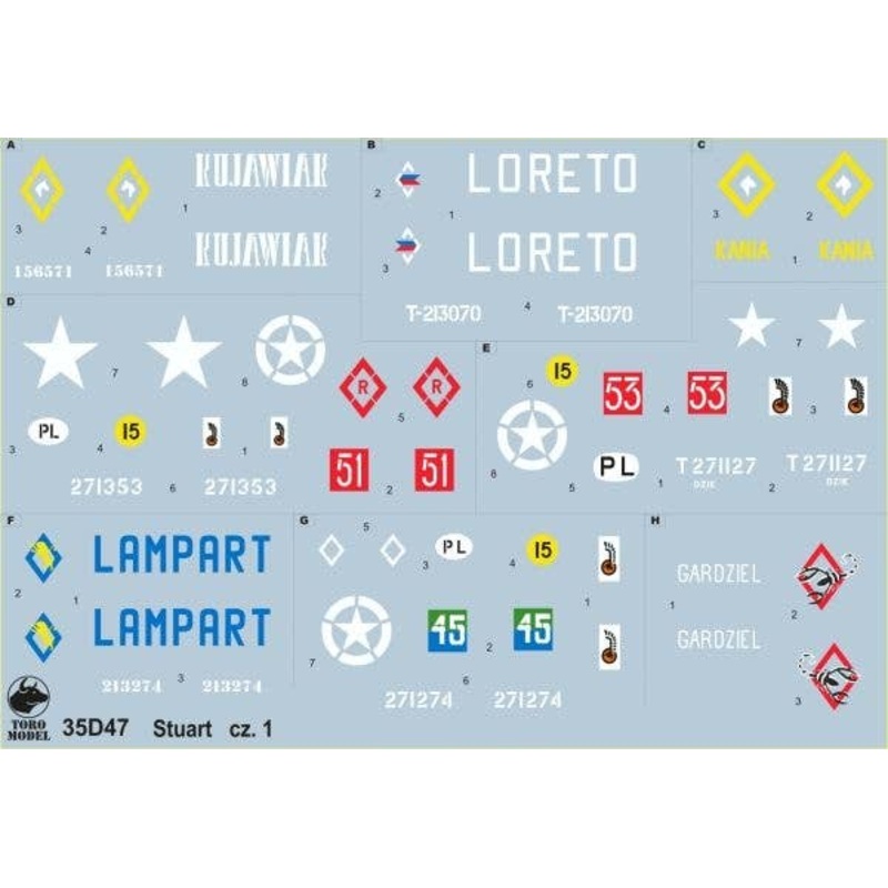 1/35 Light Tank Stuart in Polish Service Vol.1 Decals