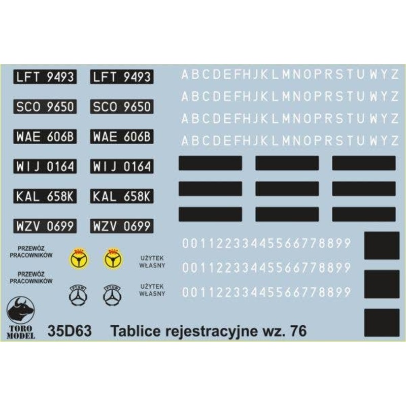 1/35 Polish Civilian Vehicles Registration Numbers 1976-2000