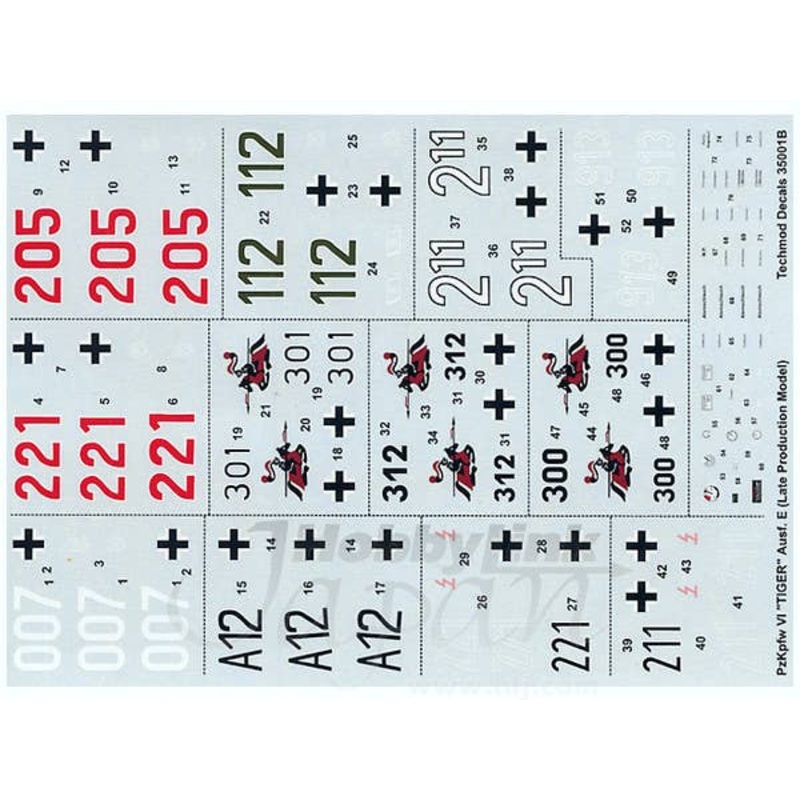 1/35 Pz.Kpfw. VI Tiger Ausf.E (Late Production) Decals