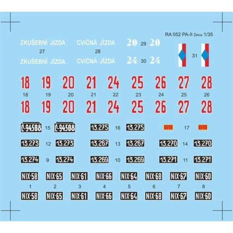1/35 Skoda PA-II "Turtle" - Decal sheet (for Tacom)