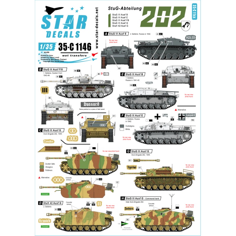1/35 StuG-Abt. 202 StuG III Ausf B/E/F8/G and StuH 42
