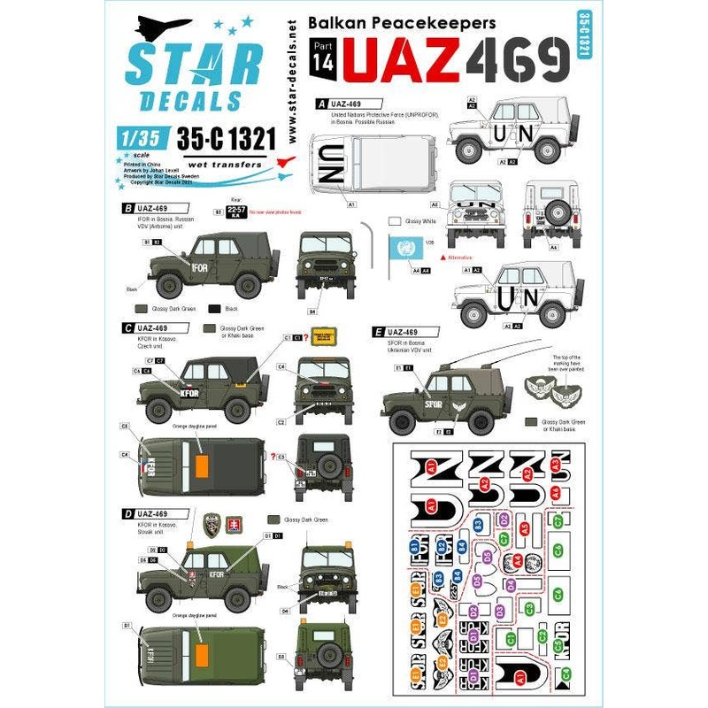 1/35 UAZ-469 UN / IFOR / SFOR / KFOR marking in Europe / Yugo Bosnia and Kosovo