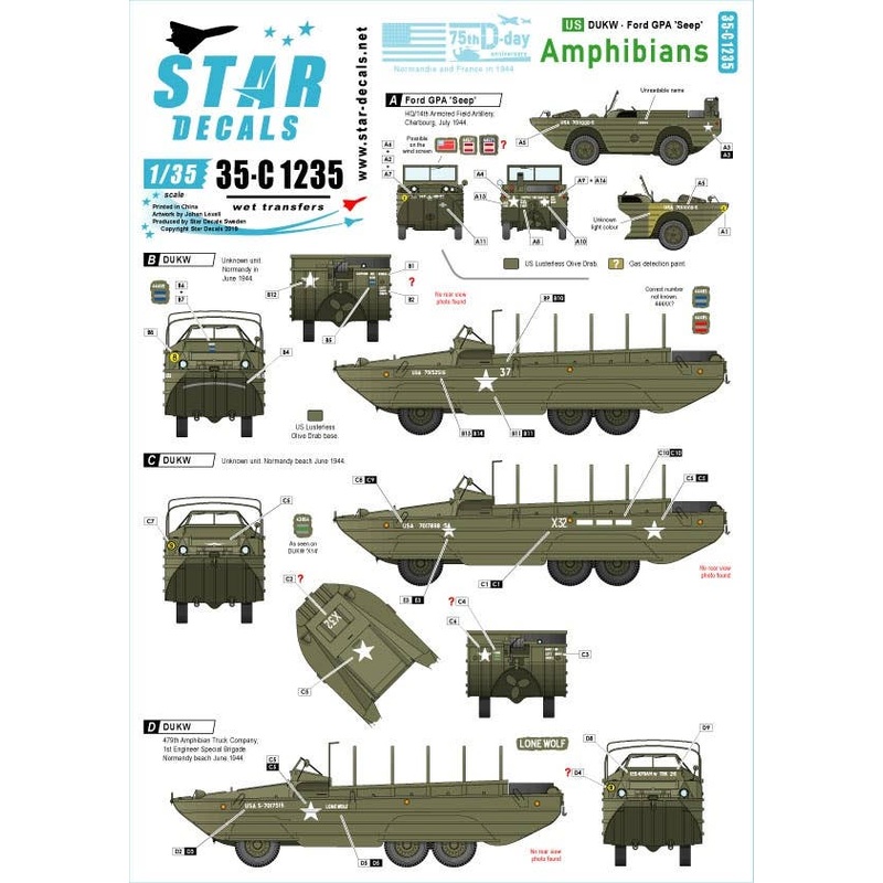 1/35 US Ford GPA Seep and DUKW 75th-D-Day-Special Normandy and France in 1944