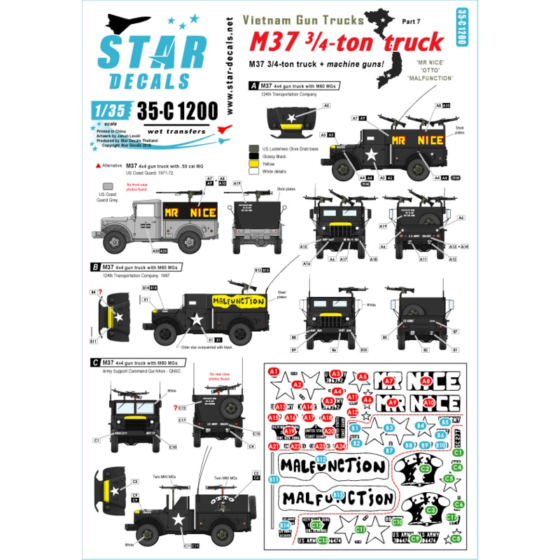 1/35 Vietnam Gun Trucks #7 Up Armoured 37 3/4 Ton Trucks, MR NICE, MALFUNCTION, OTTO