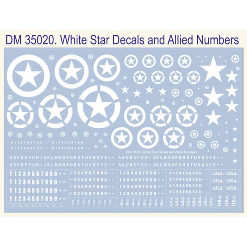 1/35 White star decals and Allied numbers