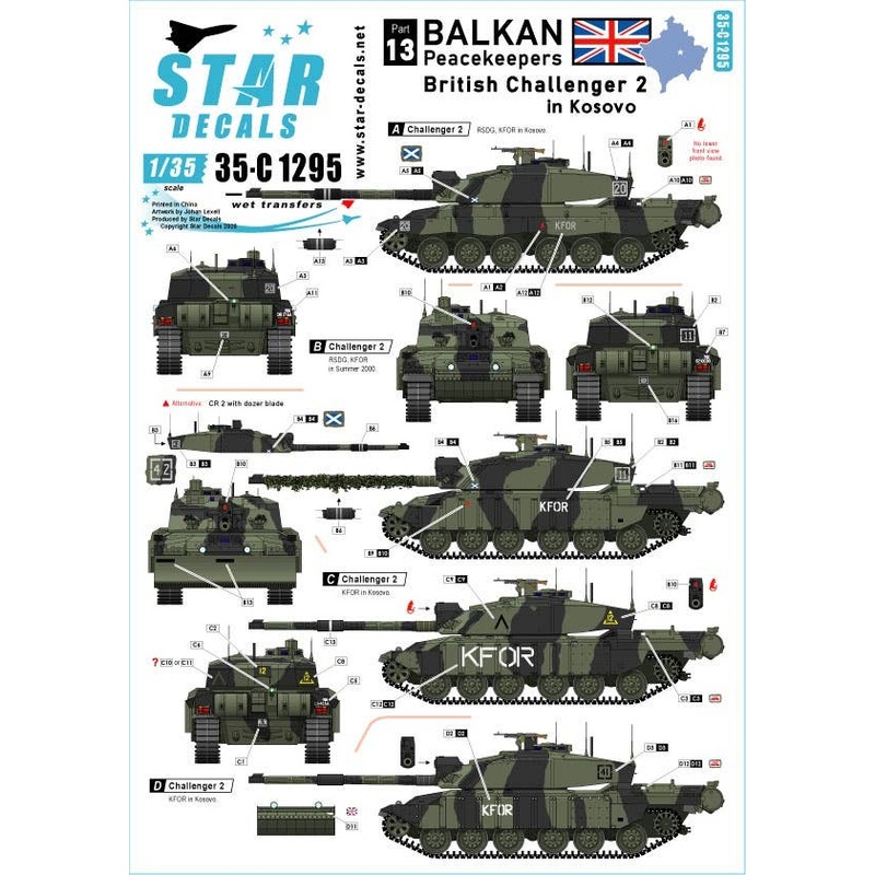1/35 Working British Balkan Peacekeeper # 13 British Army Challenger 2 In Kosovo