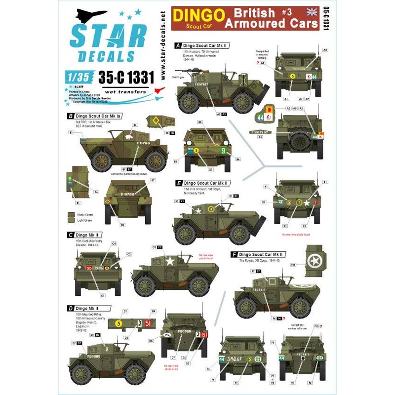 1/35 WW.II British Armored Car # 3 Dingo Scout Car From BEF to VE-Day