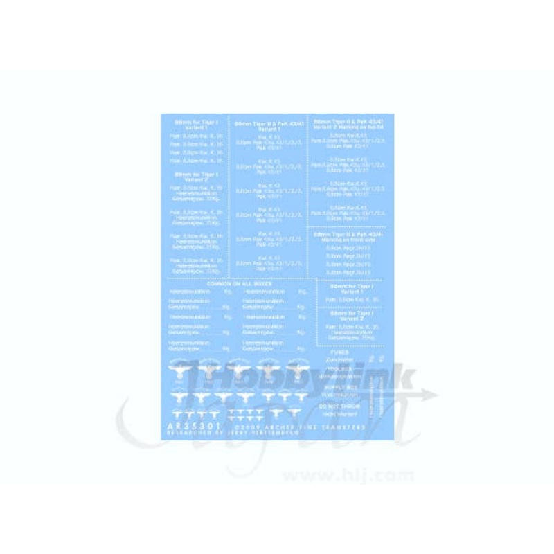 1/35 WWII Ammo Box Stencils (88mm)