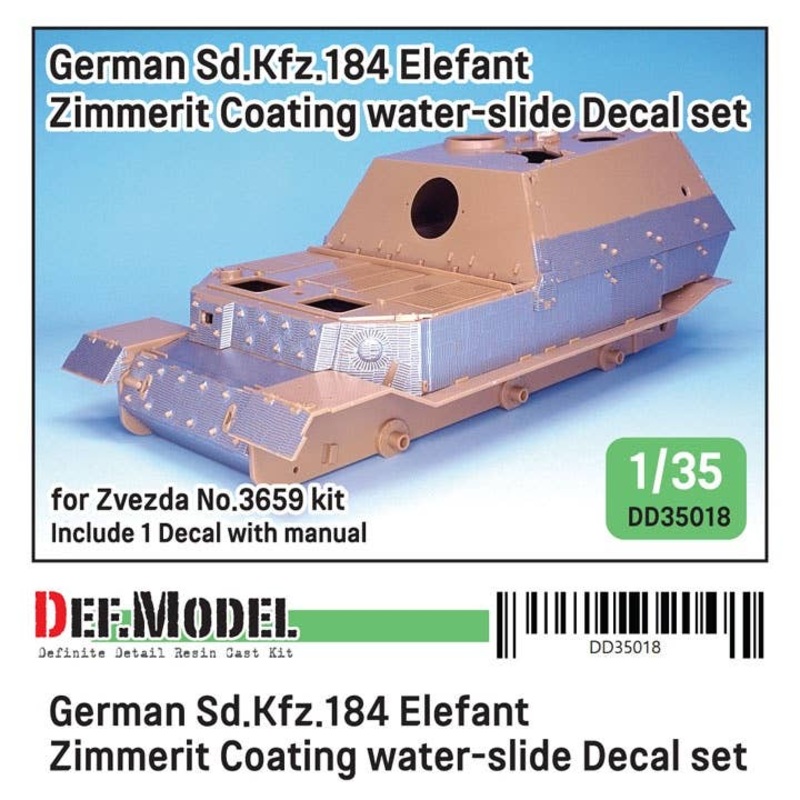 1/35 WWII German Elefand Zimmerit Coating Decal Set (Zvezda Kit)