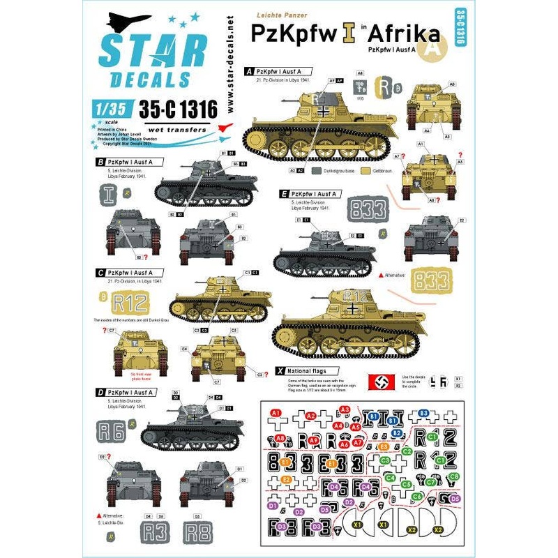 1/35 WWII Germany Panzer I in Africa Panzer I operated on the North African Campaign Type A