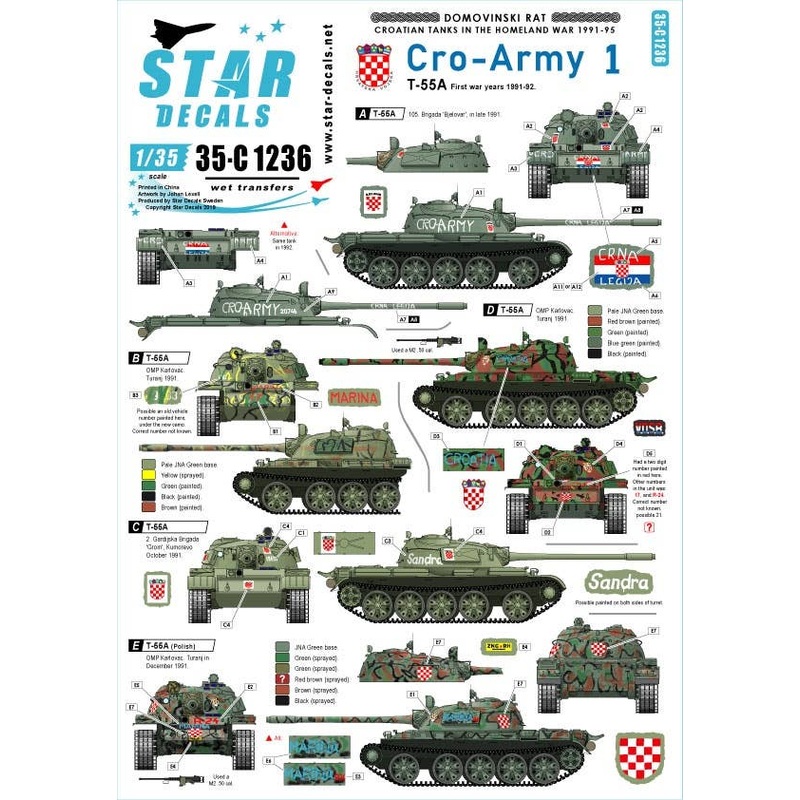 1/35 CRO-ARMY #1 Domovinski Rat Homeland War 1991-95 T-55A First war years 1991-92
