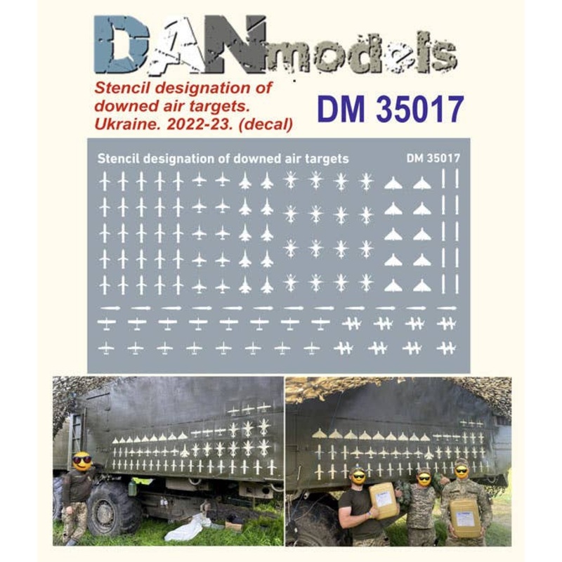 1/35 Decal Stencil designation of downed air targets. Ukraine, 2022-2023