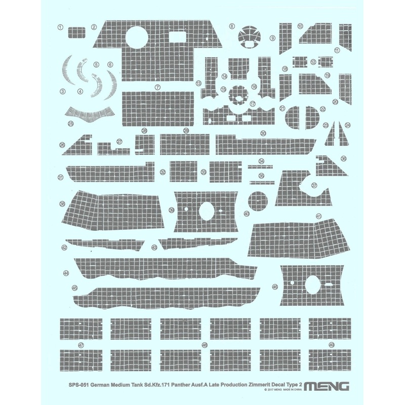 1/35 German Medium Tank Sd.Kfz.171 Panther Ausf.A Late Production Zimmerit Decal Type 2