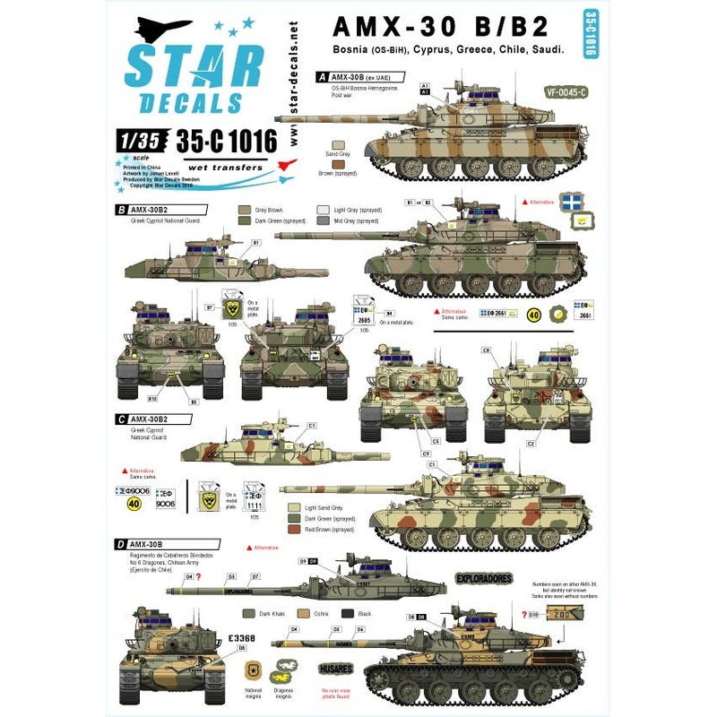 1/35 International AMX-30 B & B2 Bosnia, Greece, Cyprus, Chile, Saudi