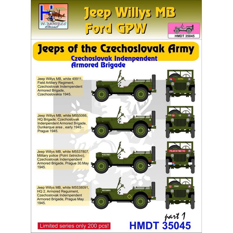 1/35 Jeep Willys MB/Ford GPW: Czechoslovak Army Jeeps, Pt.1