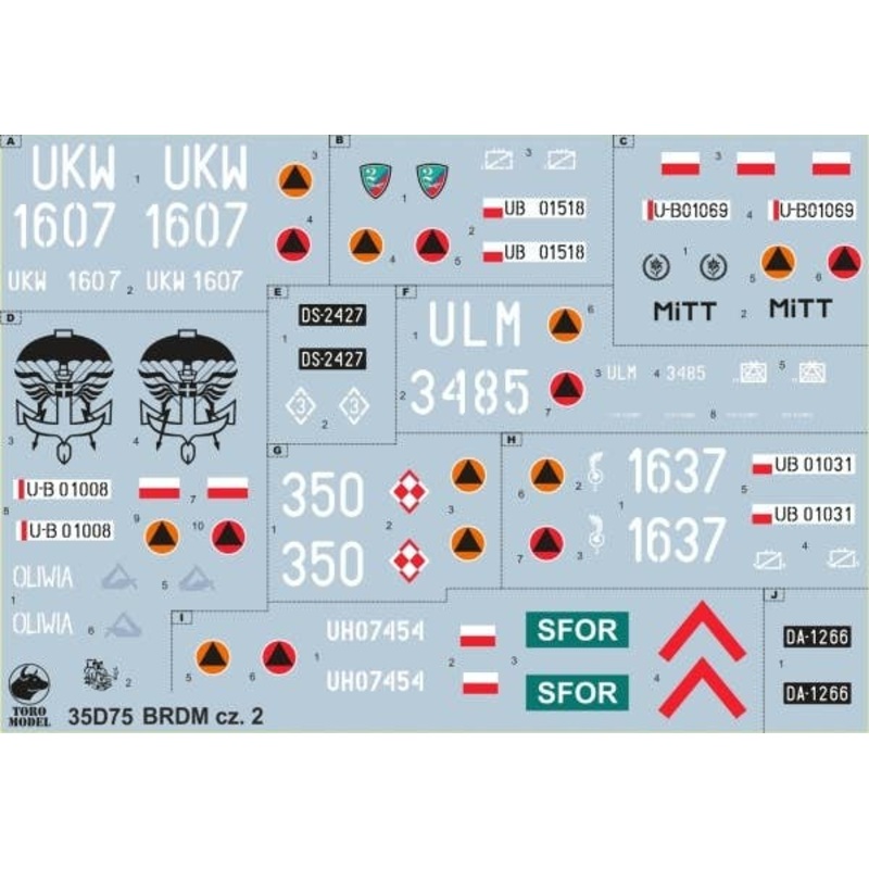 1/35 Polish BRDM Armored Reconnaissance Vehicle Decal Vol.2