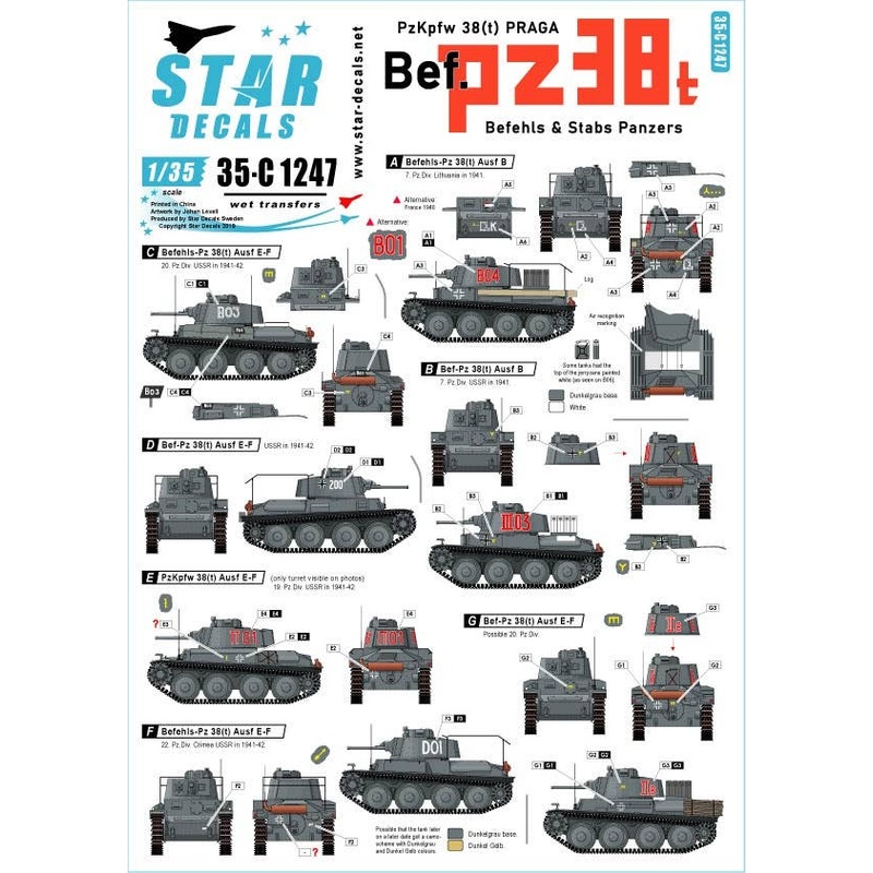 1/35 PzKpfw 38(t) Praga Befehls and Stabs Panzers Eastern Front