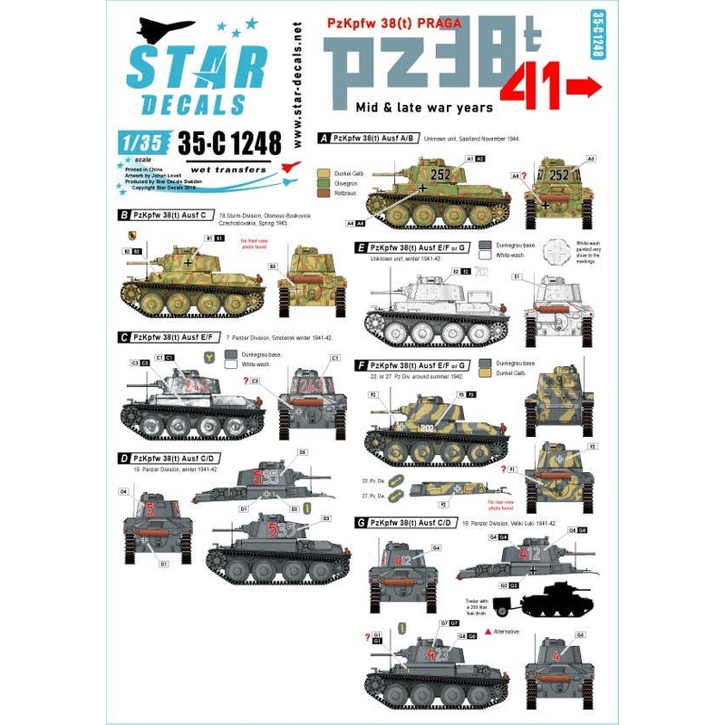 1/35 PzKpfw 38(t) Praga Mid and Late War Years