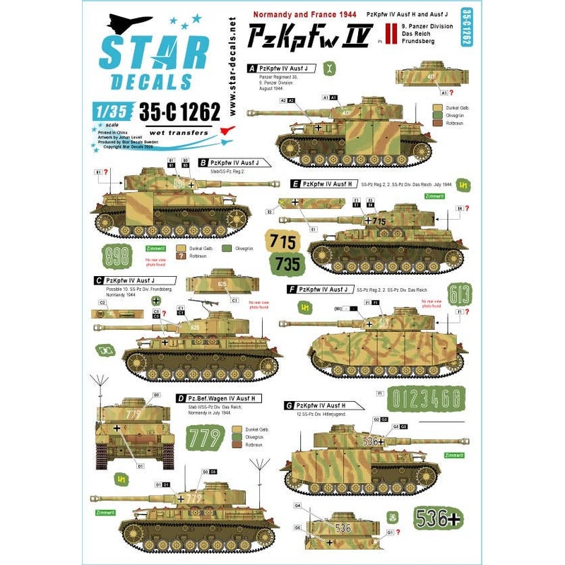 1/35 PzKpfw IV in Normandy #2. PzKpfw IV Ausf H and J.
