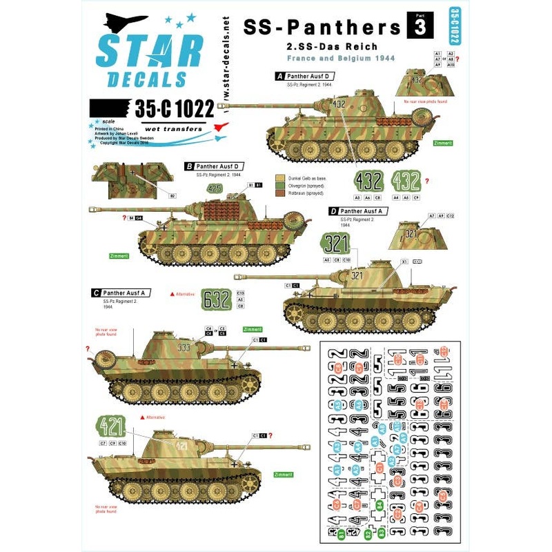 1/35 SS-Panthers #3 - 2 SS-Das Reich, France & Belgium Panther Ausf D & Ausf A