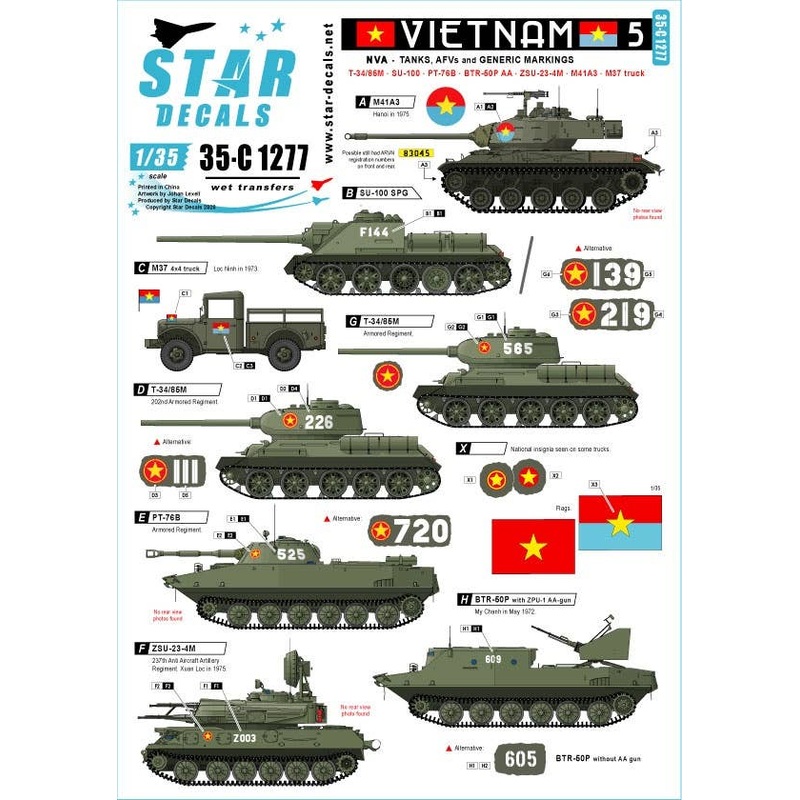 1/35 Vietnam #5 NVA North Vietnamese Tanks and AFVs