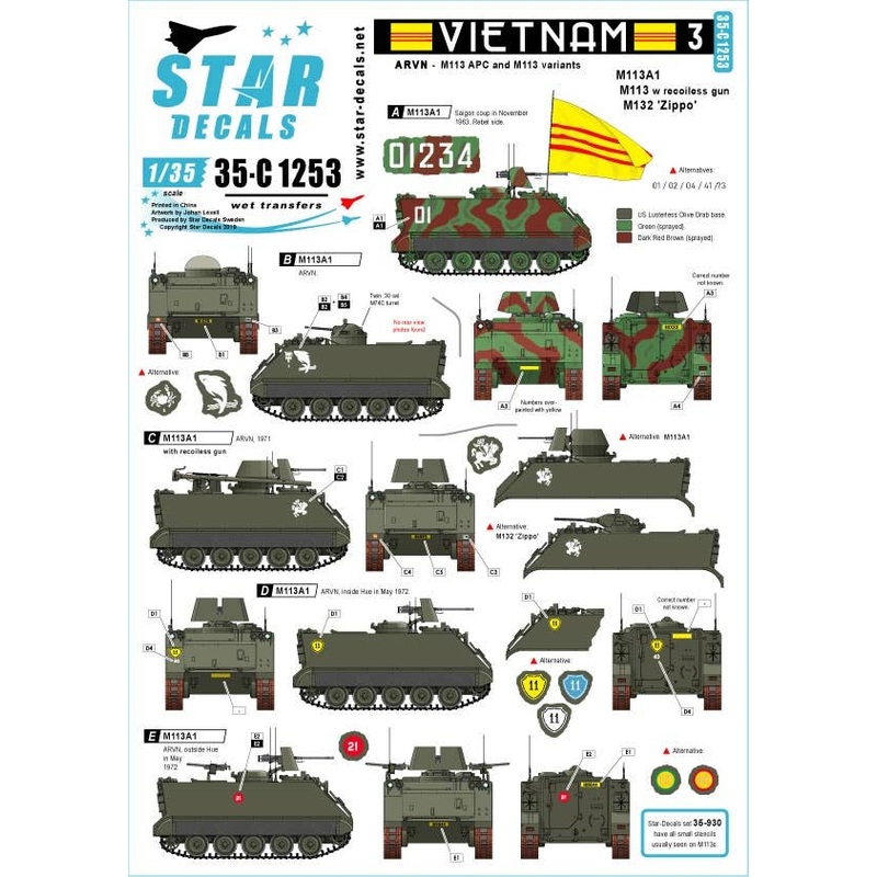 1/35 Vietnam ARVN #3 M113 in South Vietnam Army