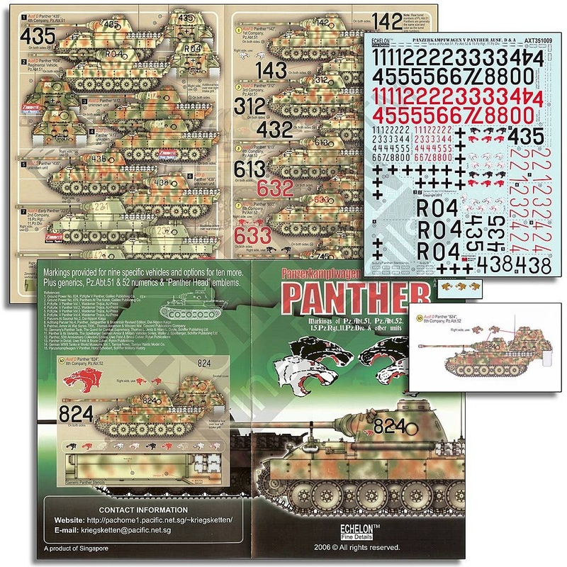Pz.Abt.51/52 & 15.Pz.Rgt Panthers (Ausf Ds & A)