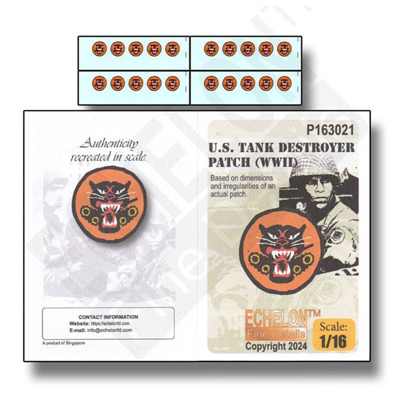 1/16 US Tank Destroyer WWII Patches